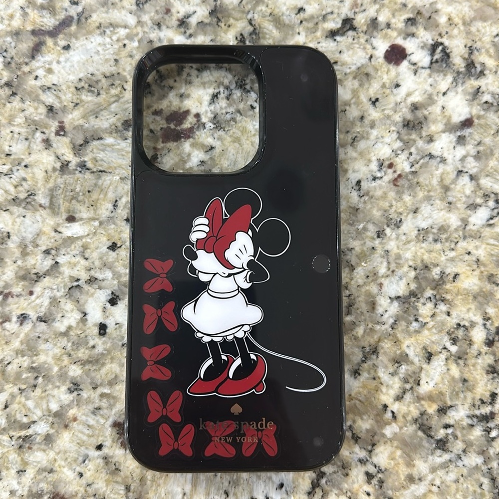 iPhone 14 Pro, Kate Spade, and Disney Minnie mouse cell phone case